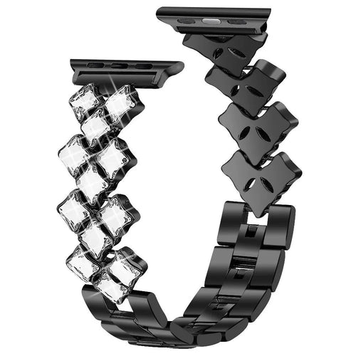 Steel Diamond Strap, black, without a watch, 3/4 front view