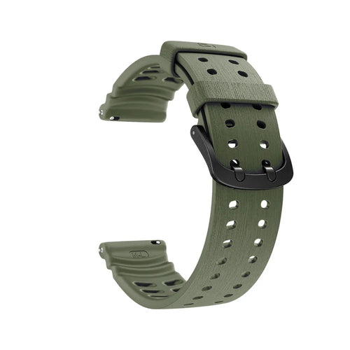 Silicone Grain Strap, army green, without a watch, 3/4 front view