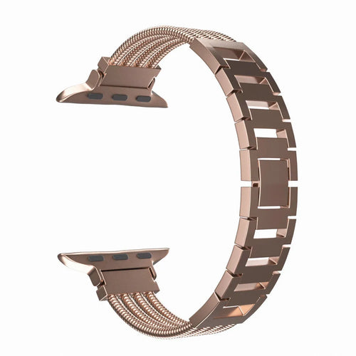 Metal Bracelet Strap, rose gold, without a watch, 3/4 front view