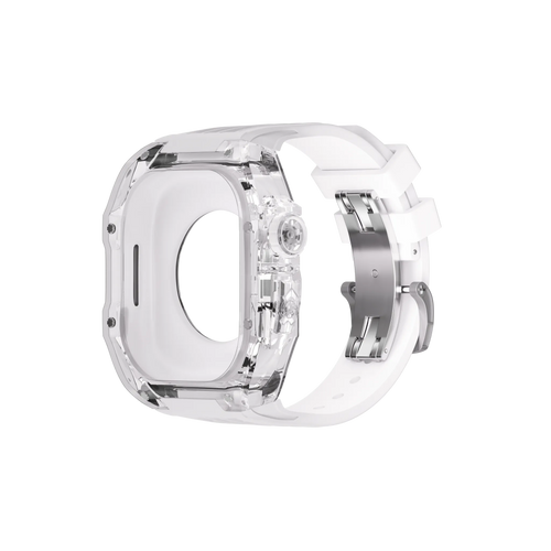 Reqior Funda de polímero con correa de goma Apple Watch 45mm (transparente)