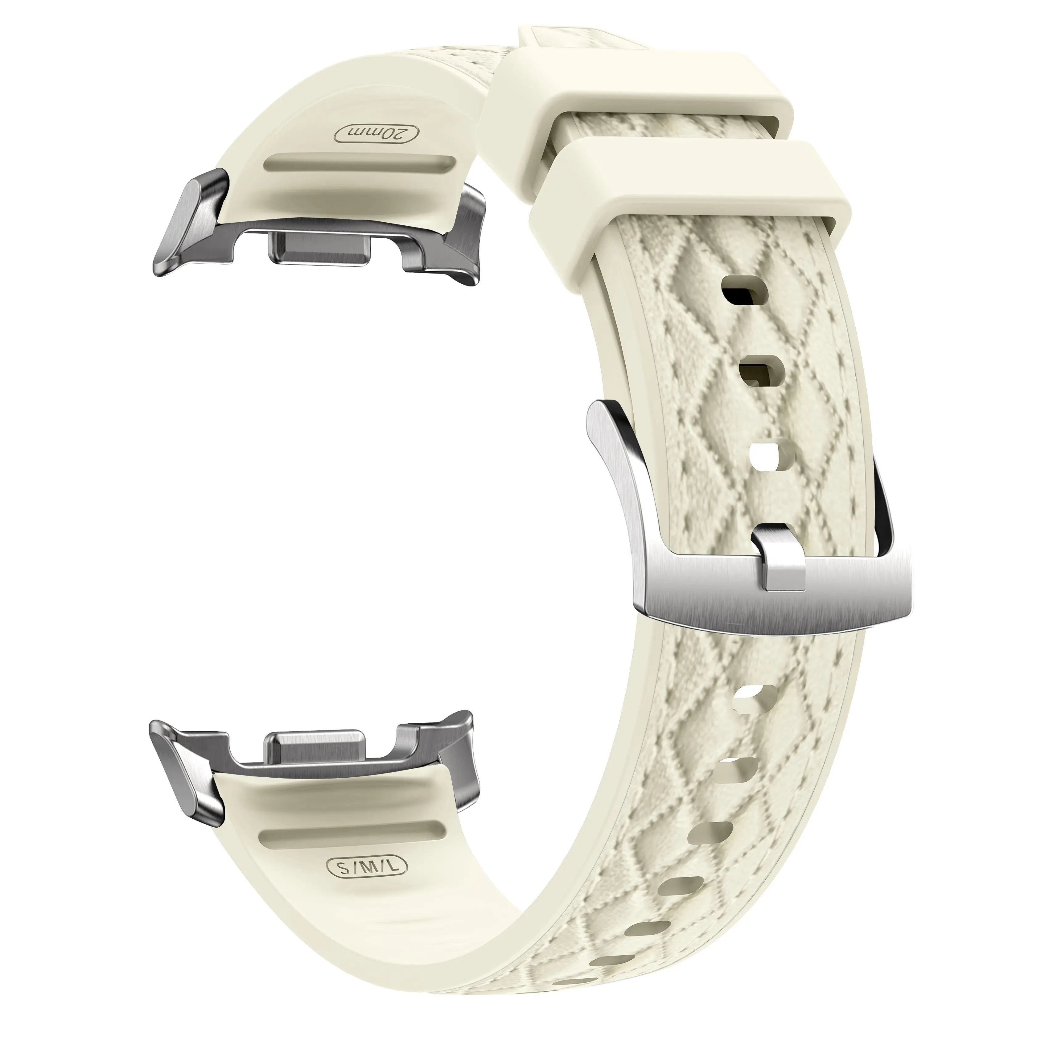 Correa cuero híbrida diamond Samsung Galaxy Watch 9 - 44mm (beige)