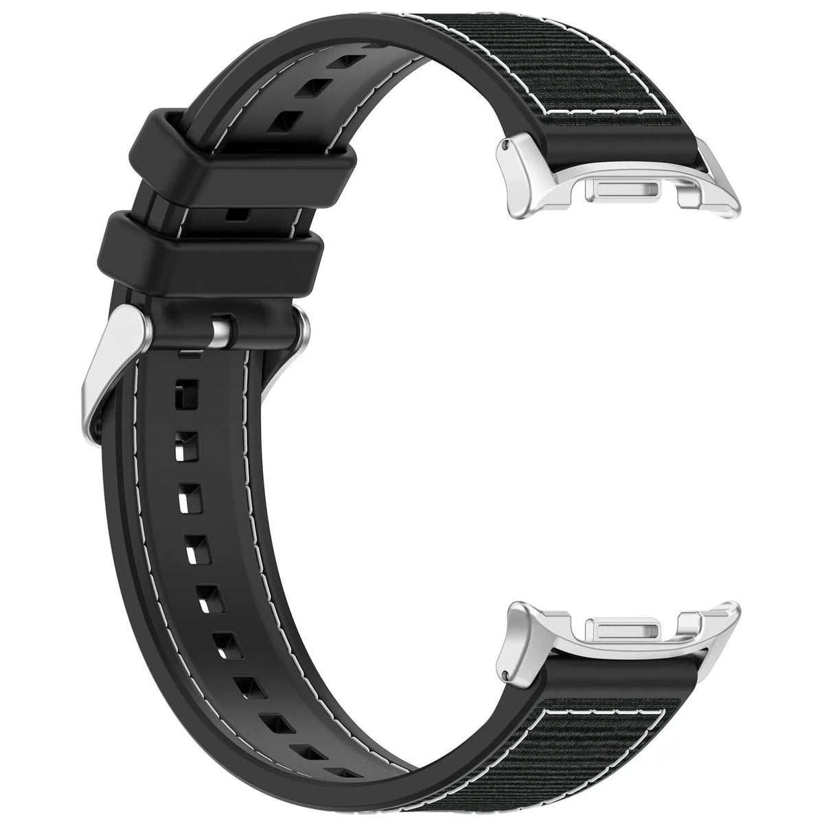 Nylon Hybrid Strap, black, without a watch, 3/4 front view
