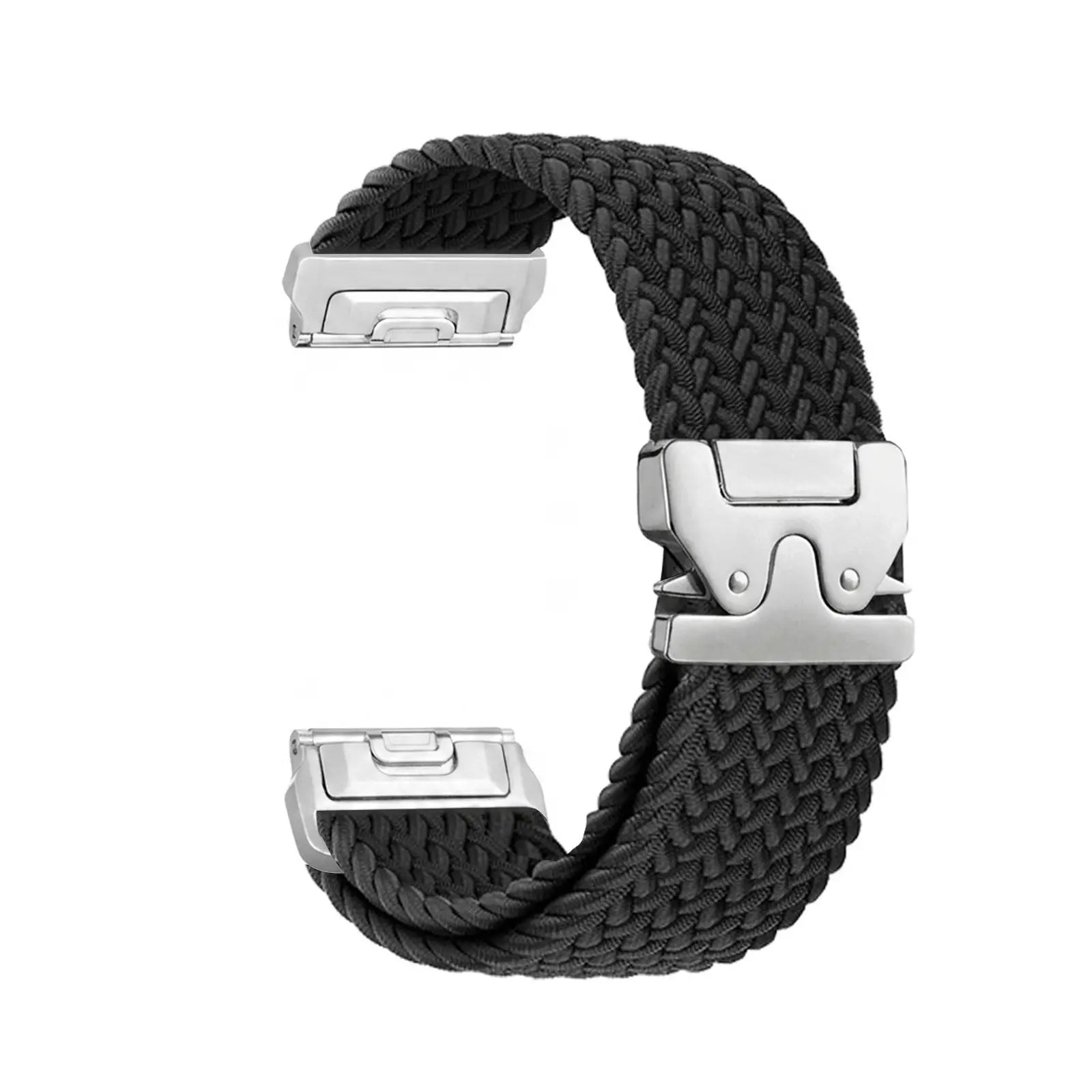 Correa trenzada con hebilla-P Garmin Fenix 8 Pro - 47mm (negro con plata)