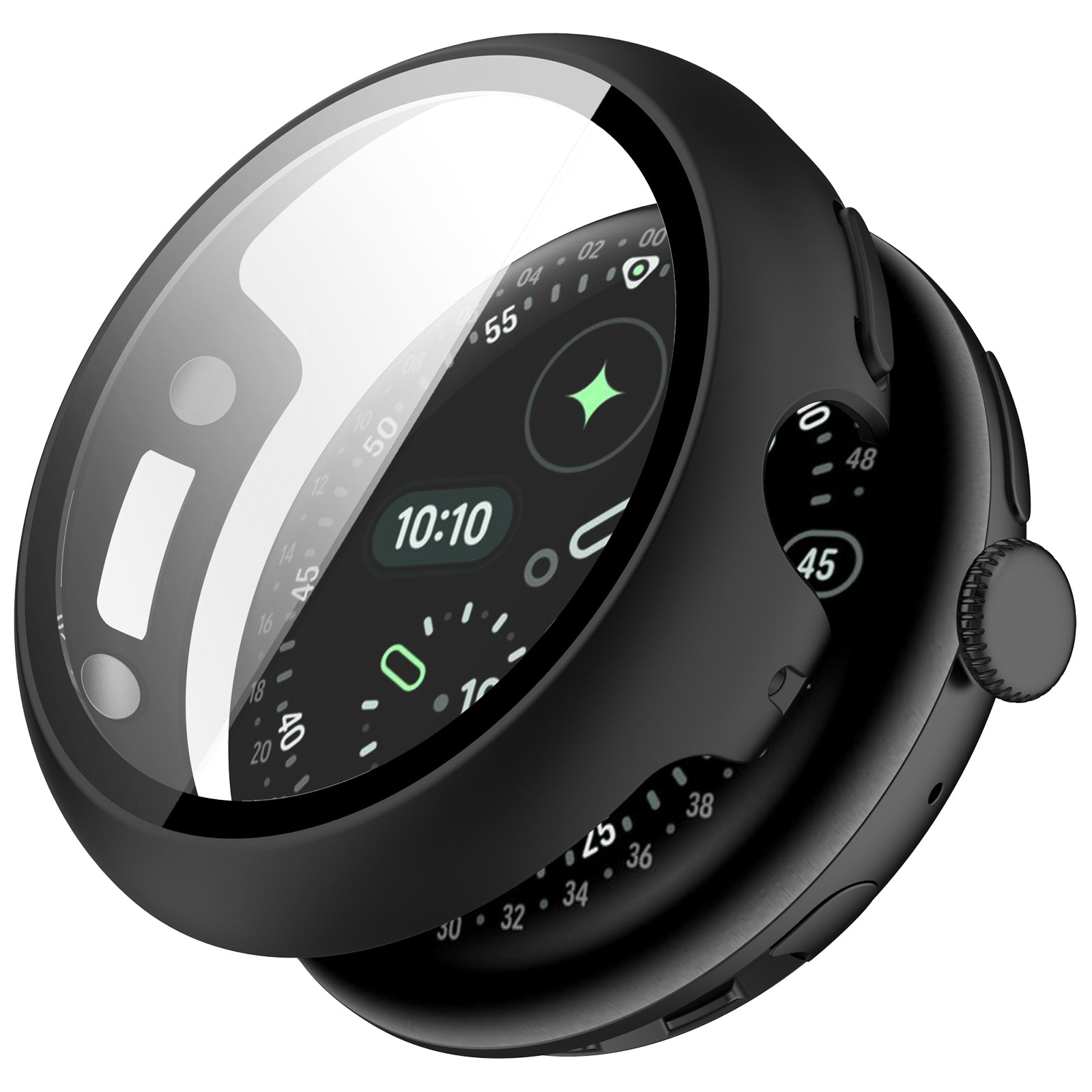 Funda resistente con vidrio Google Pixel Watch 4 - 45mm (negro)