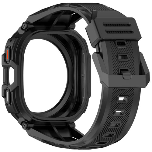 Silicone TPU Strap with Frame, black, without a watch, 3/4 front view