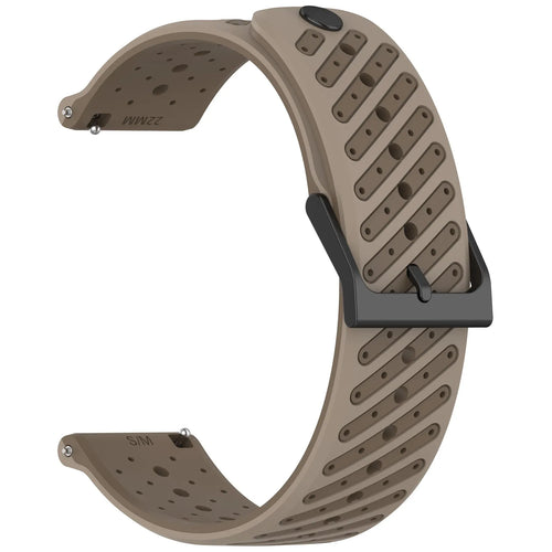Coros Pace 4 Striped Silicone Strap (Brown)
