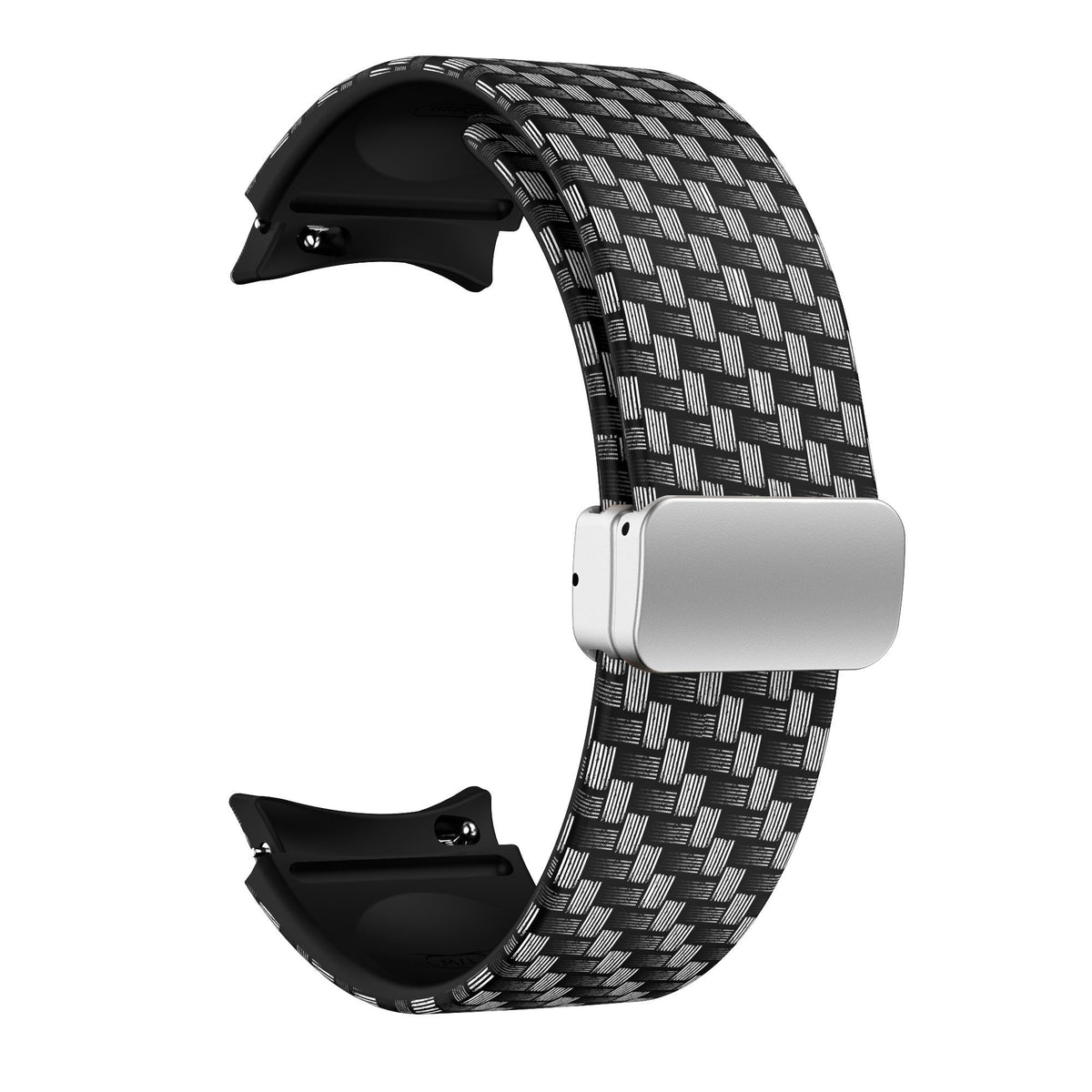 Silicone Magnetic Patterned Strap, without a watch, 3/4 front view
