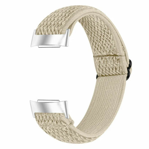 Nylon Elastic Strap, beige, without a watch, 3/4 front view