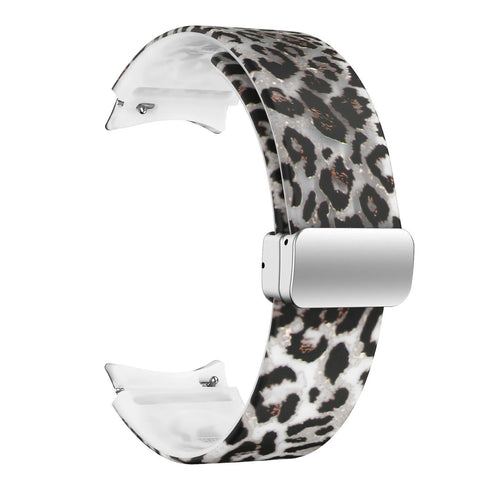 Correa brillan en la oscuridad D-Buckle Samsung Galaxy Watch 4 Classic 46mm leopardo