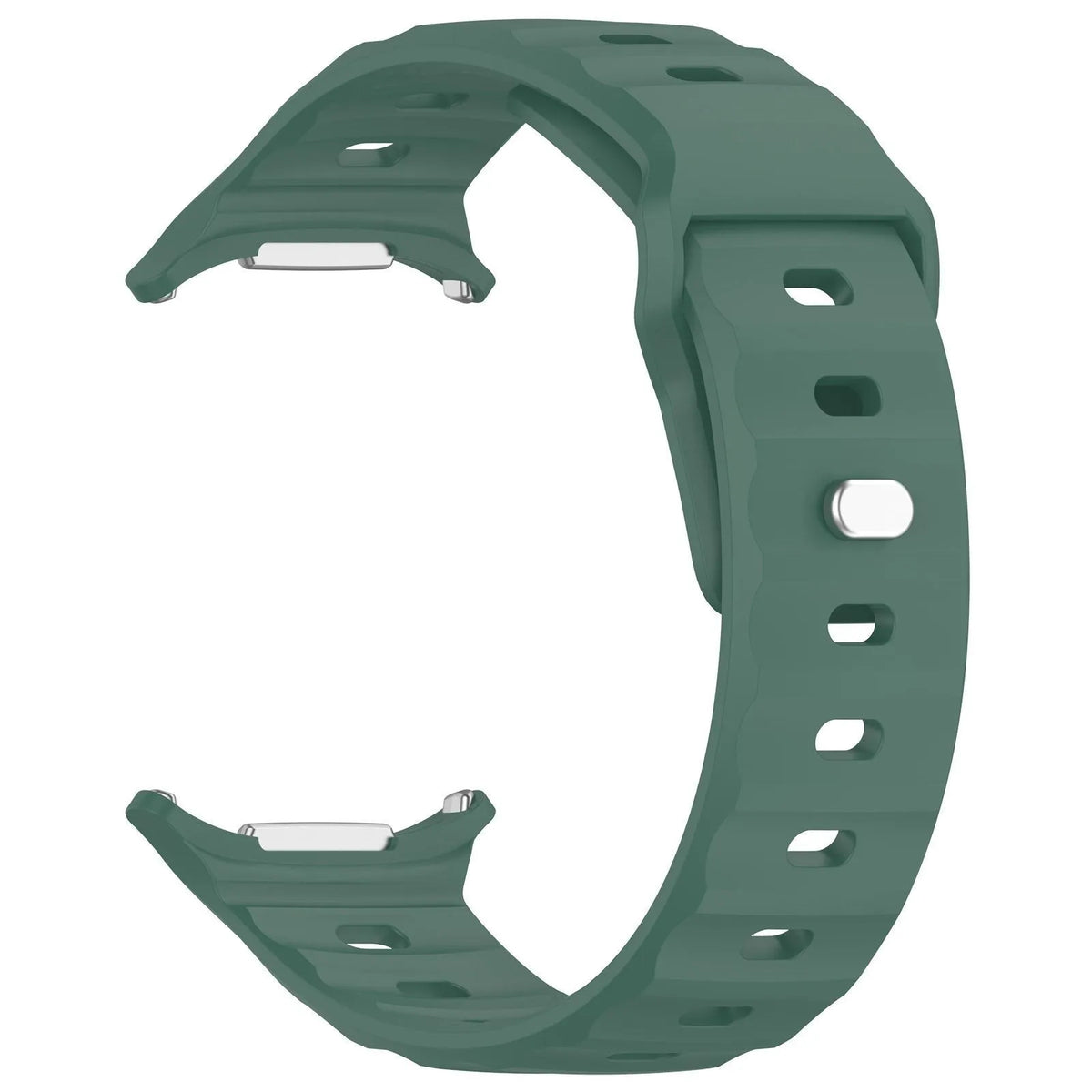 Outdoor Silicone Strap, dark green, without a watch, 3/4 front view