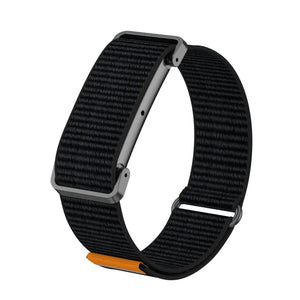 Nylon Strap with Frame, black, without a watch, 3/4 front view
