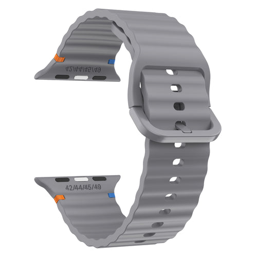Wave Silicone Strap, dark grey, without a watch, 3/4 front view