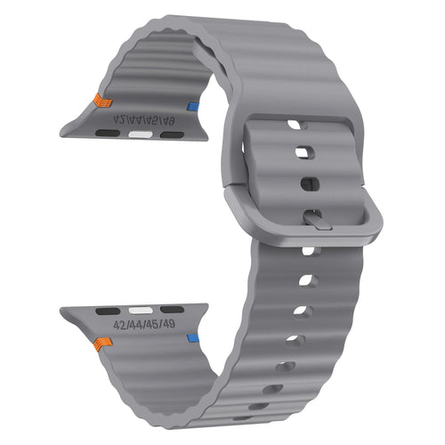 Wave Silicone Strap, dark grey, without a watch, 3/4 front view