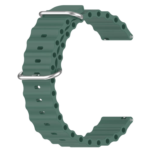 Silicone Ocean Strap, dark green, without a watch, 3/4 front view
