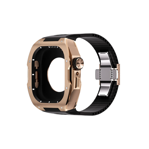 Reqior Apple Watch 45mm Case with Rubber Strap (Rose Gold)
