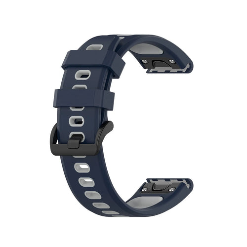 Silicone Sport Buckle Strap, blue/grey, without a watch, 3/4 front view