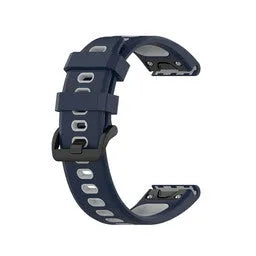 Silicone Sport Buckle Strap, blue/grey, without a watch, 3/4 front view
