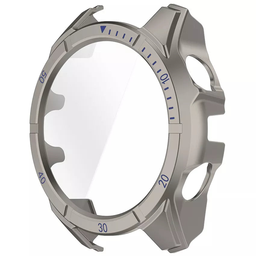 Funda rígida con vidrio Garmin Fenix 8 - 47mm AMOLED (titanio/azul)