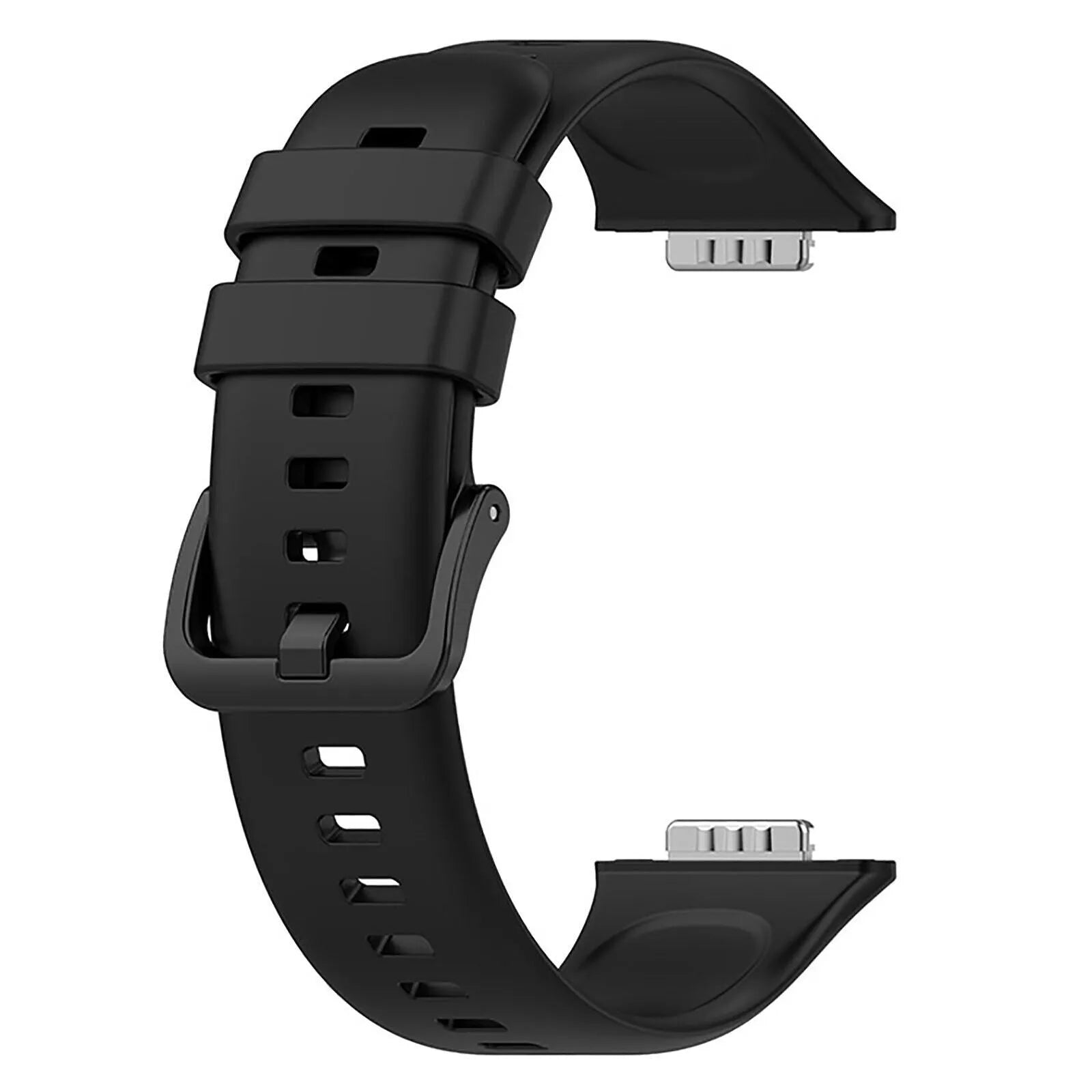 Silicone Strap, black, without a watch, 3/4 front view