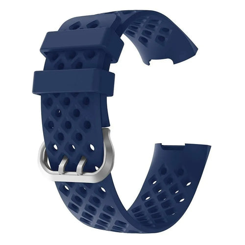 Breathable Silicone Strap, dark blue, without a watch, 3/4 front view