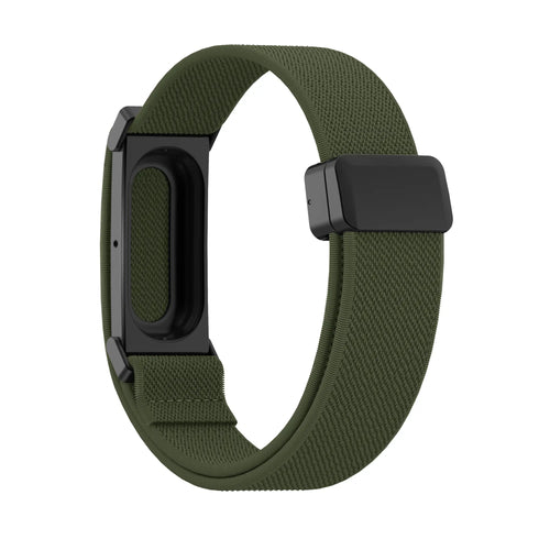 Nylon Strap with D-buckle, army green, without a watch, 3/4 front view