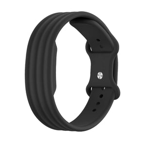 Silicone Strap 'Classic', black, without a watch, 3/4 front view