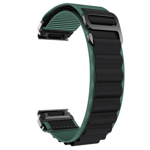 Correa Alpine nylon Garmin Fenix 7x (verde/negro)