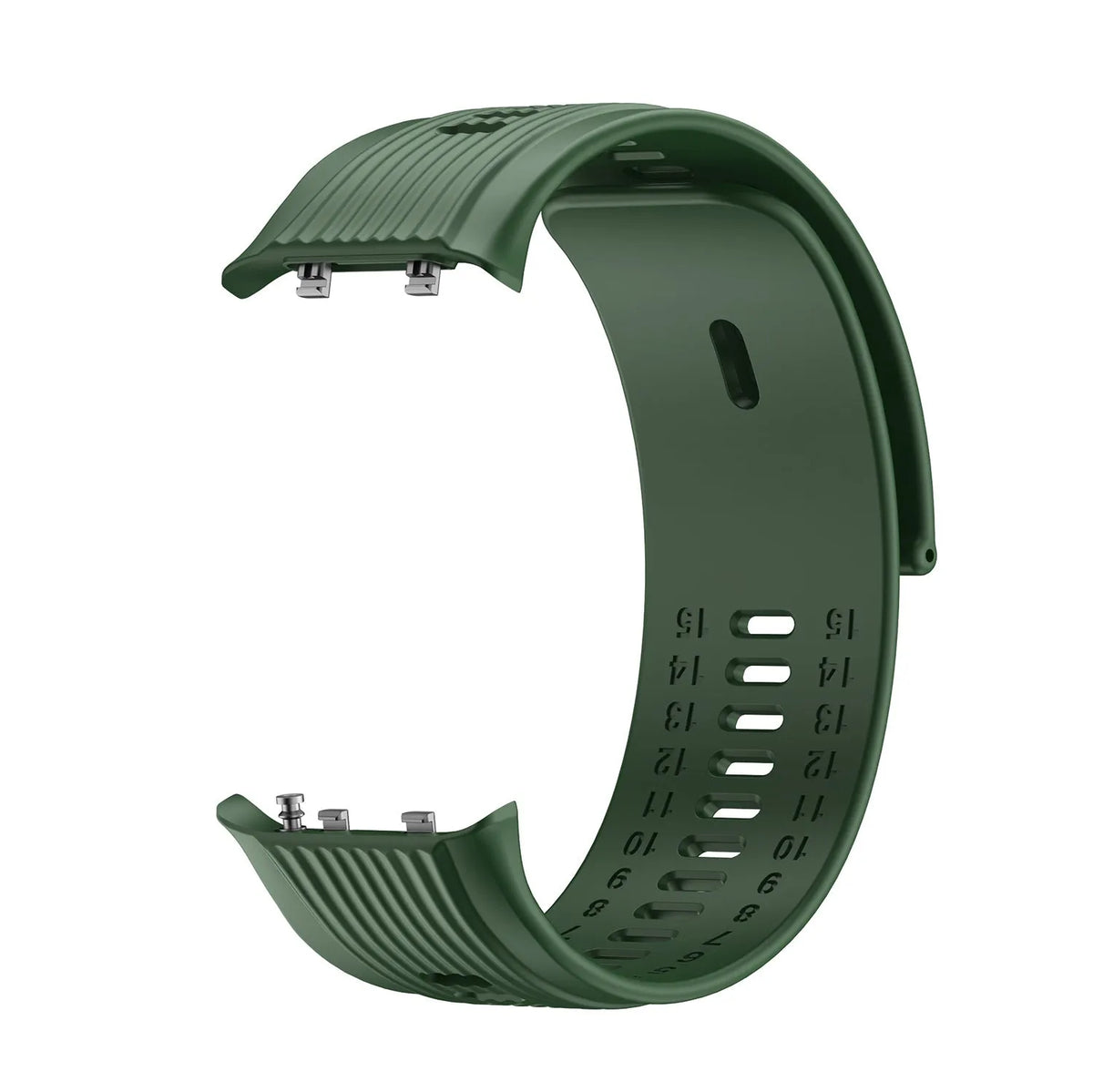 Silicone Strap, green, without a watch, 3/4 front view