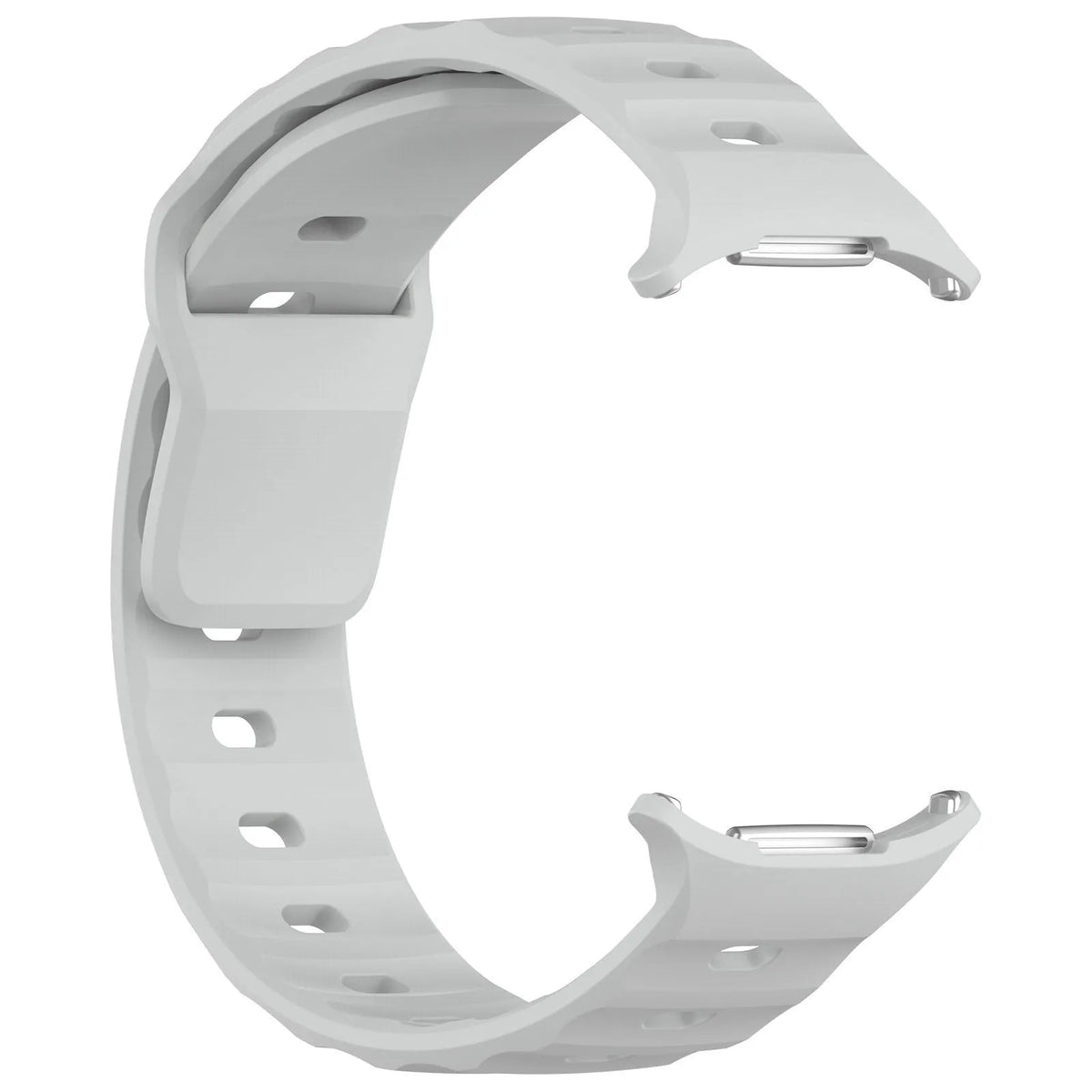 Outdoor Silicone Strap, grey, without a watch, 3/4 front view