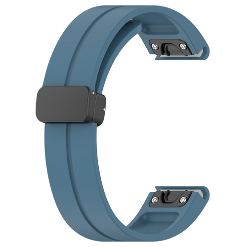 Garmin Forerunner 965 D-Buckle Silicone Strap (Grey-Blue)