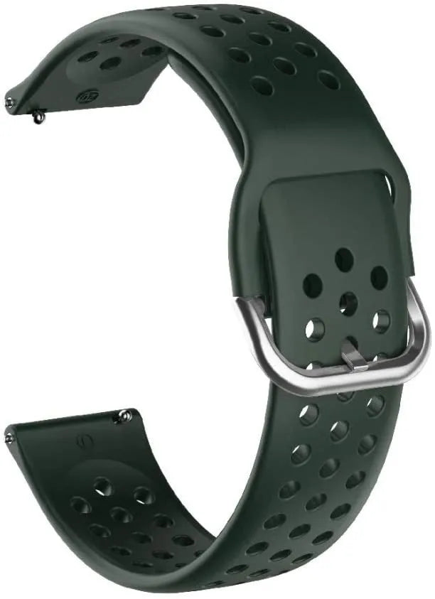 Breathable Silicone Strap, army green, without a watch, 3/4 front view