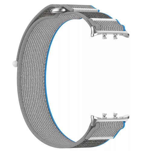 Nylon Strap, grey/blue, without a watch, 3/4 front view