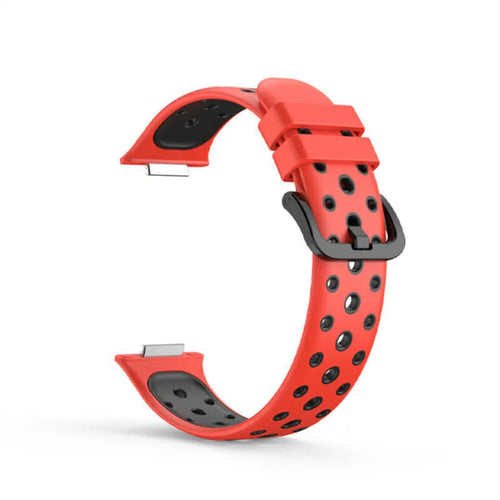 Silicone Sport Strap, red/black, without a watch, 3/4 front view