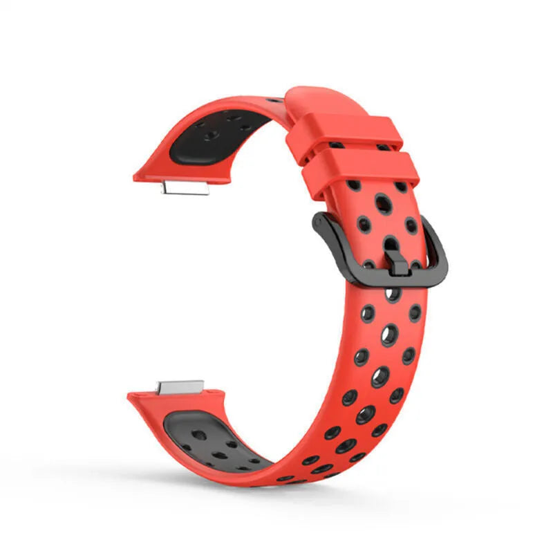 Silicone Sport Strap, red/black, without a watch, 3/4 front view