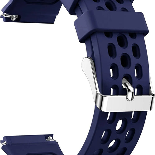 Breathable Silicone Strap, dark blue, without a watch, 3/4 front view
