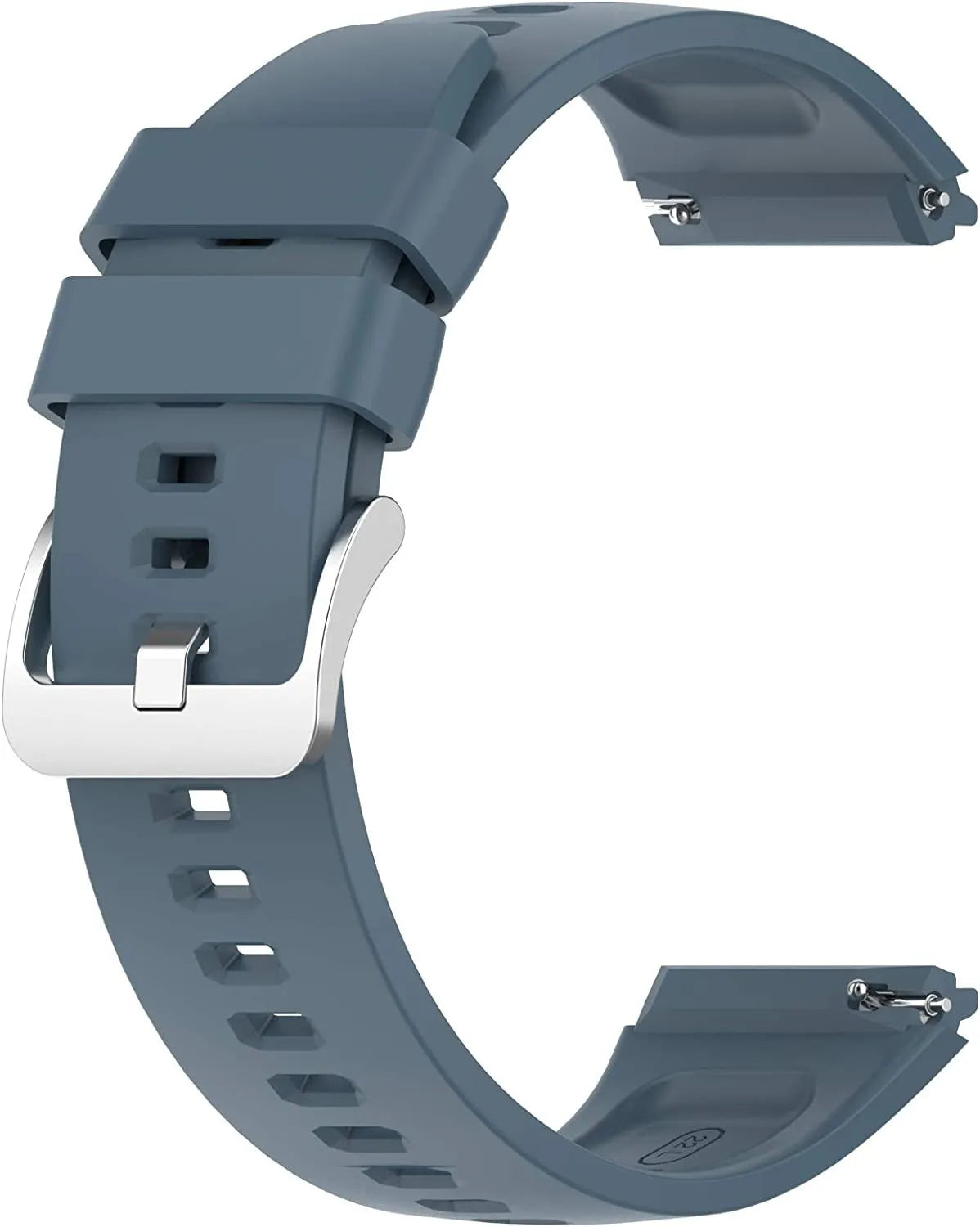 Silicone Strap, grey-blue, without a watch, 3/4 front view