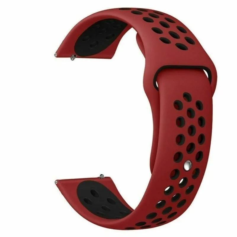 Silicone Sport Strap, red/black, without a watch, 3/4 front view