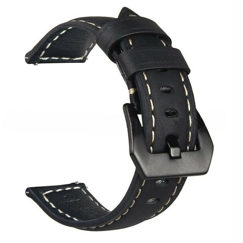 Leather Strap, black, without a watch, 3/4 front view