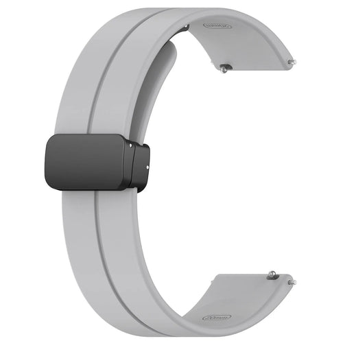 D-Buckle Silicone Strap, light grey, without a watch, 3/4 front view
