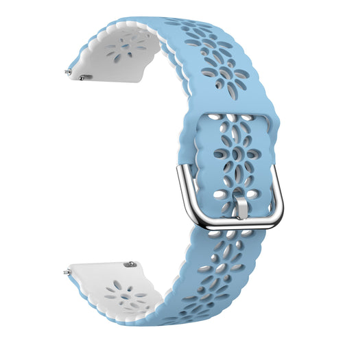 Amazfit Active 2 Patterned Silicone Strap (Light Blue/White)