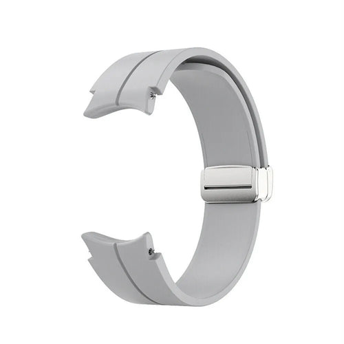 Silicone Magnetic Sport Strap, grey, without a watch, 3/4 front view