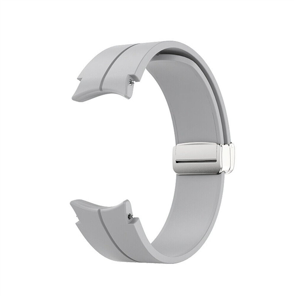 Silicone Magnetic Sport Strap, grey, without a watch, 3/4 front view