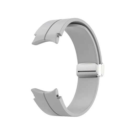 Silicone Magnetic Sport Strap, grey, without a watch, 3/4 front view