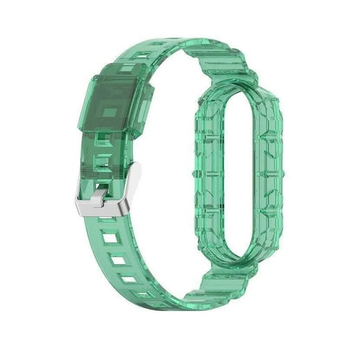 Silicone Clear TPU Strap, transparent green, without a watch, 3/4 front view
