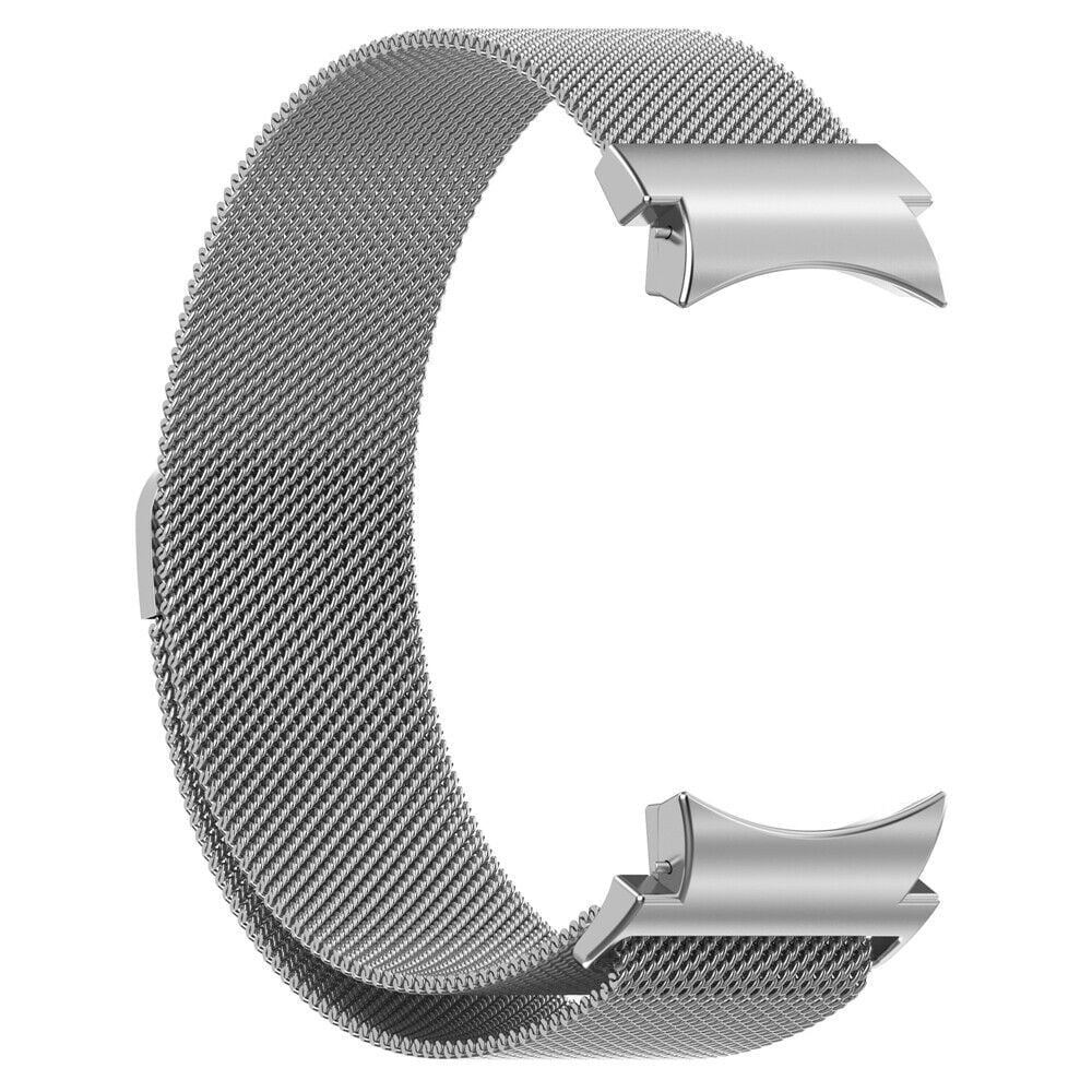 Milanese Strap 'One Push', silver, without a watch, 3/4 front view