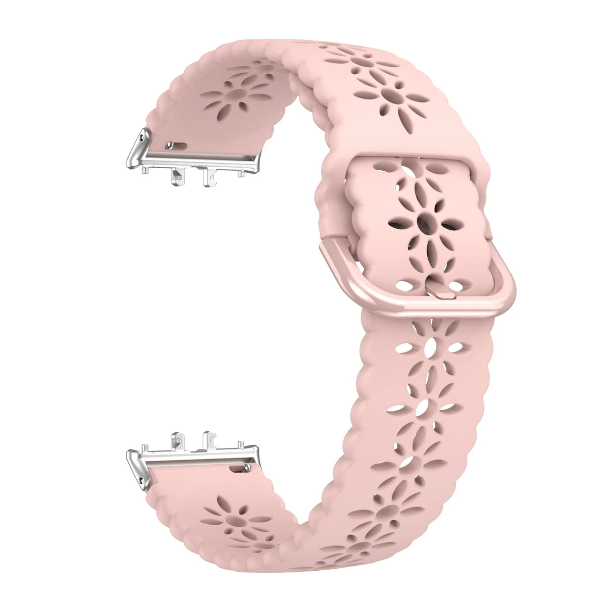 Patterned Silicone Strap, pink, without a watch, 3/4 front view