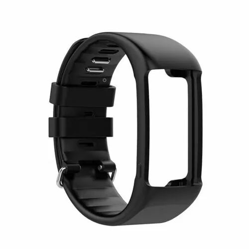 Silicone Strap, black, without a watch, 3/4 front view
