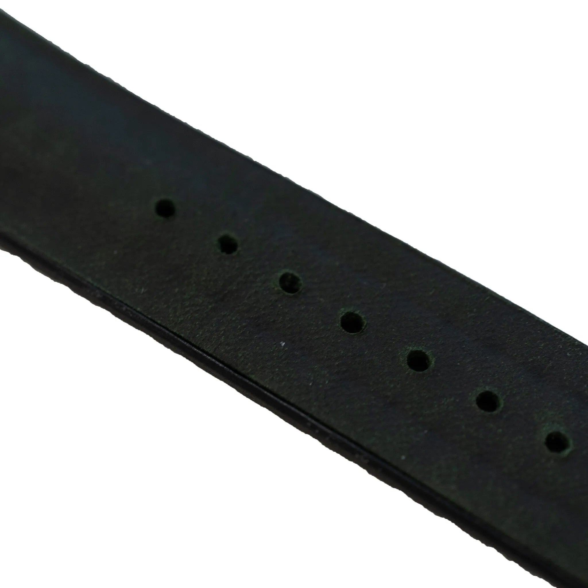 Leather Hybrid Strap, black/green, without a watch, 3/4 front view