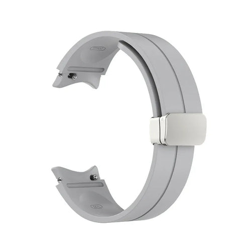 Silicone Magnetic Sport Strap, grey, without a watch, 3/4 front view