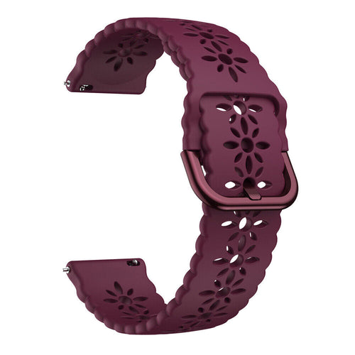 Amazfit Active 2 Patterned Silicone Strap (Wine Red)